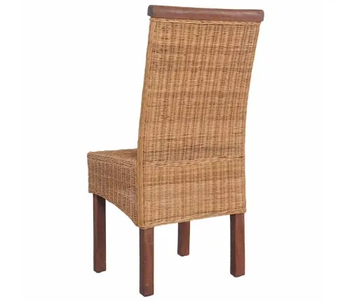 Valgomojo Kėdės, 6 Vnt., Rudos Spalvos, Natūralus Ratanas Valgomojo Kėdės, 6 Vnt., Rudos Spalvos, Natūralus Ratanas