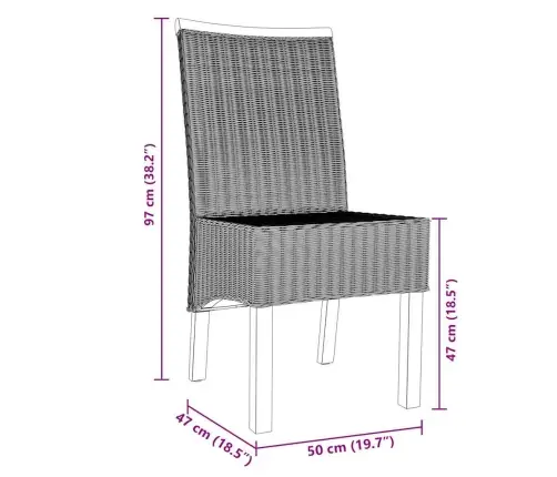 Valgomojo Kėdės, 6 Vnt., Rudos Spalvos, Natūralus Ratanas Valgomojo Kėdės, 6 Vnt., Rudos Spalvos, Natūralus Ratanas