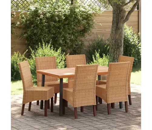 Virtuves Krēsli, 6 Gab., Brūna Dabīga Rotangpalma Vidaxl