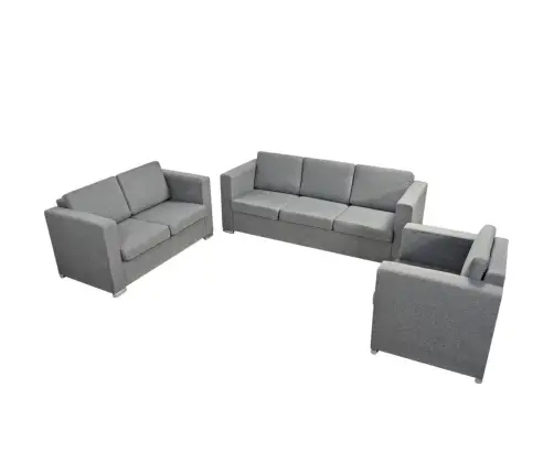 Dīvāni, 3 Gab., Gaiši Pelēks Audums  Vidaxl