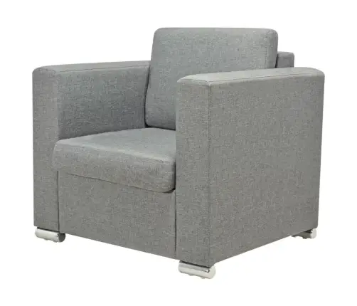 Dīvāni, 3 Gab., Gaiši Pelēks Audums  Vidaxl