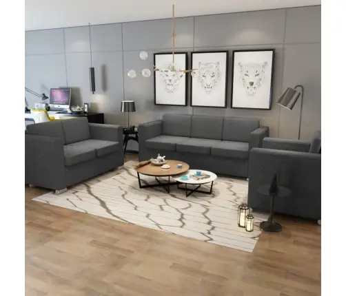 Dīvāni, 3 Gab., Tumši Pelēks Audums  Vidaxl