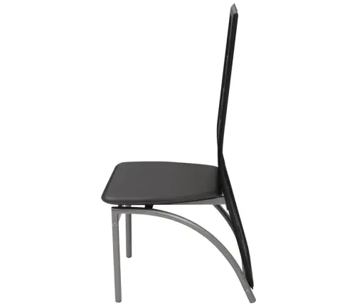 Valgomojo Kėdės, 6Vnt., Juodos Spalvos, Dirbtinė Oda