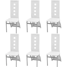 Virtuves Krēsli, 6 Gab., Balta Mākslīgā Āda Vidaxl