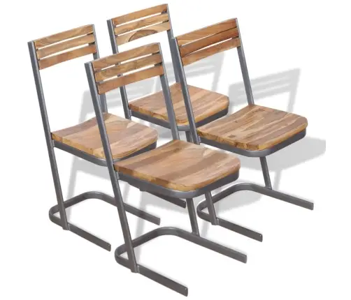 Virtuves Krēsli, 4 Gab., Masīvs Tīkkoks Vidaxl Virtuves Krēsli, 4 Gab., Masīvs Tīkkoks Vidaxl