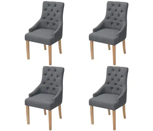 Virtuves Krēsli, 4 Gab., Tumši Pelēks Audums Vidaxl