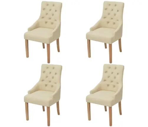 Söögitoolid 4 Tk, Kreemjasvalge, Kangast