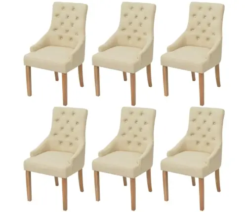 Valgomojo Kėdės, 6Vnt., Kreminės Spalvos, Audinys