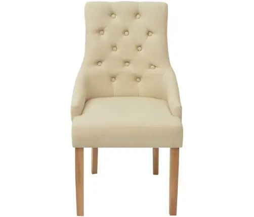 Valgomojo Kėdės, 6Vnt., Kreminės Spalvos, Audinys