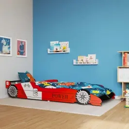 Võidusõiduauto Kujuga Lastevoodi 90 X 200 Cm Punane