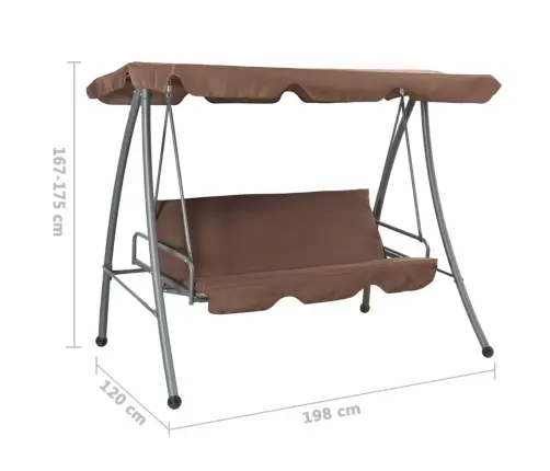 Āra Šūpuļsols Ar Jumtiņu, Brūns Vidaxl