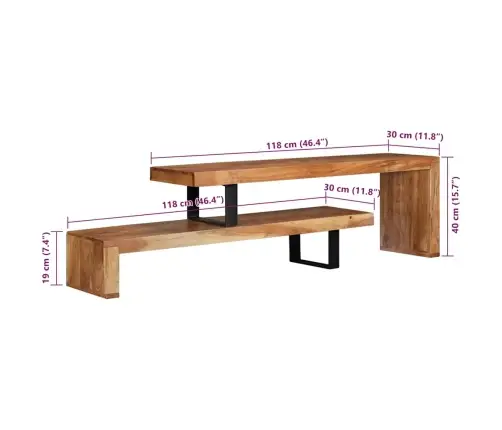 Tv Skapītis, Akācijas Masīvkoks Vidaxl