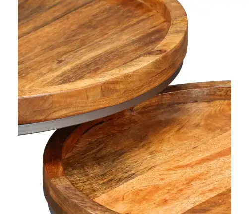 Galdiņu Komplekts, 2 Gab., Mango Masīvkoks Vidaxl