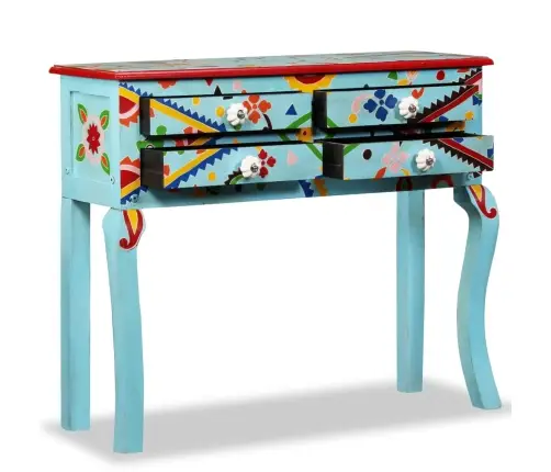 Konsolinis Staliukas, Mango Med., Mėl., Dažytas Rankomis Konsolinis Staliukas, Mango Med., Mėl., Dažytas Rankomis