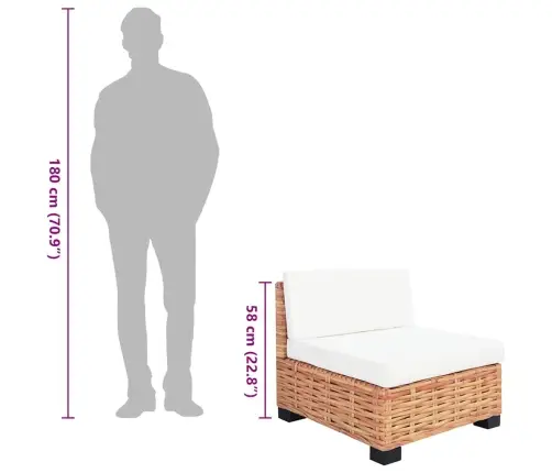 27-Osaline Diivanikomplekt, Looduslik Rotang