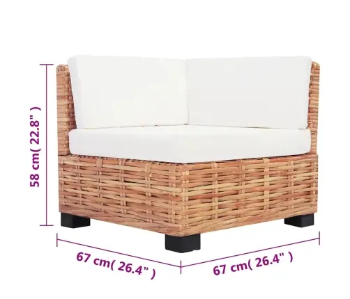 Dīvānu Komplekts, 18 Daļas, Dabīga Rotangpalma Vidaxl