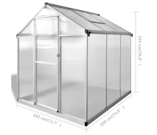 Šiltnamis, Sustiprintas Aliuminis, 3,46M²