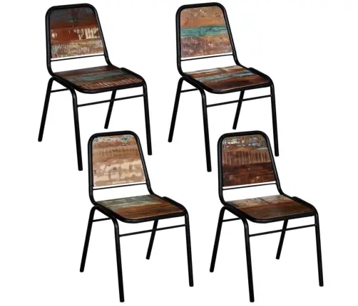 Virtuves Krēsli, 4 Gab., Pārstrādāts Masīvkoks Vidaxl