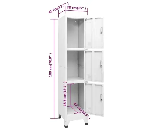 Persirengimo Spintelė, 3 Skyrių, 38X45X180Cm