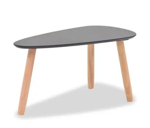 Kohvilaudade Komplekt 2 Tk, Männipuidust, Must