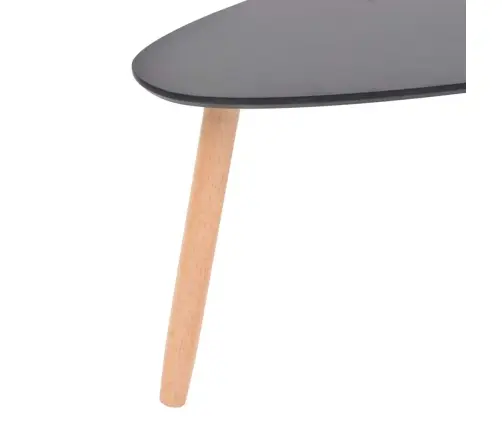 Kohvilaudade Komplekt 2 Tk, Männipuidust, Must