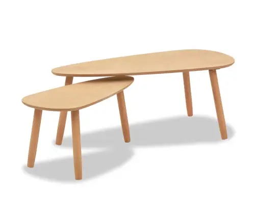 Kohvilaudade Komplekt 2 Tk, Männipuidust, Pruun