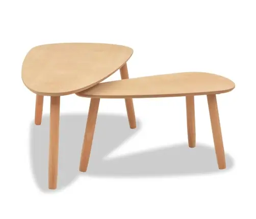 Kohvilaudade Komplekt 2 Tk, Männipuidust, Pruun