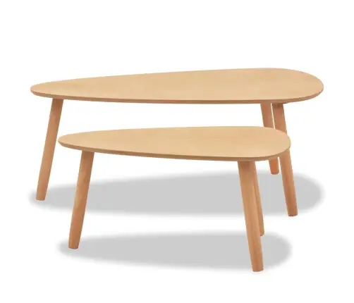 Kohvilaudade Komplekt 2 Tk, Männipuidust, Pruun