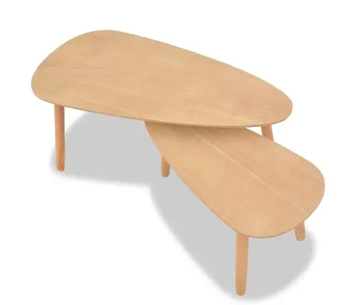 Kohvilaudade Komplekt 2 Tk, Männipuidust, Pruun