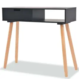Konsoles Galdiņš, Priedes Masīvkoks, 80X30X72 Cm, Melns Vidaxl
