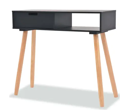 Konsoles Galdiņš, Priedes Masīvkoks, 80X30X72 Cm, Melns Vidaxl