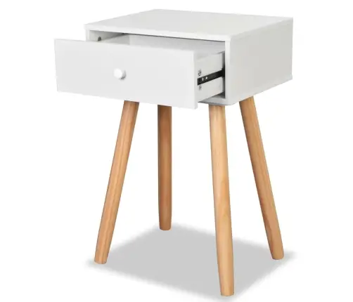 Naktiniai Staliukai, 2Vnt., Pušies Mediena, 40X30X61cm Balti Naktiniai Staliukai, 2Vnt., Pušies Mediena, 40X30X61cm Balti