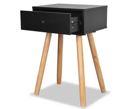 Naktsgaldiņi, 2 Gab., 40X30X61 Cm, Priedes Masīvkoks, Melni Vidaxl