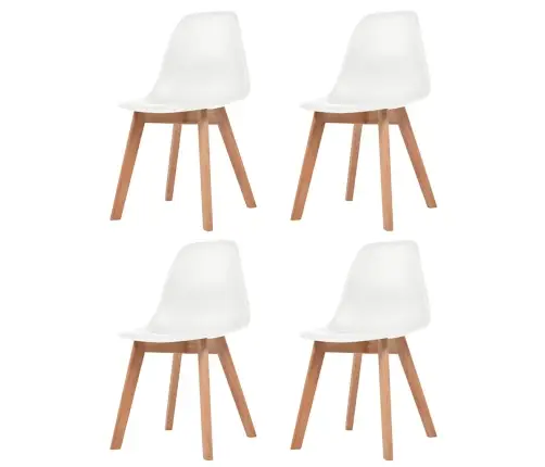 Söögitoolid 4 Tk, Valge, Plast Söögitoolid 4 Tk, Valge, Plast