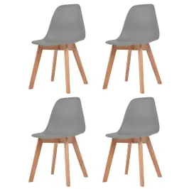 Virtuves Krēsli, 4 Gab., Pelēka Plastmasa Vidaxl