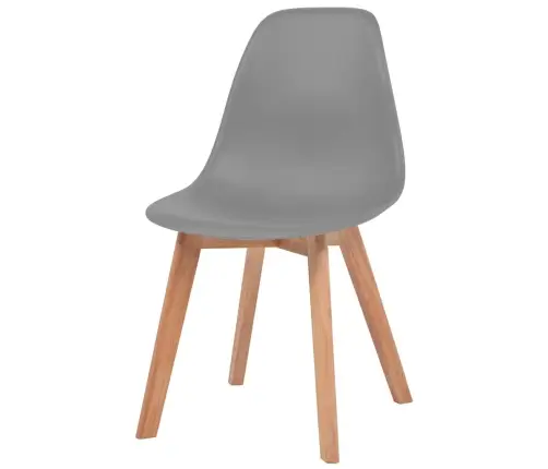 Virtuves Krēsli, 6 Gab., Pelēka Plastmasa Vidaxl Virtuves Krēsli, 6 Gab., Pelēka Plastmasa Vidaxl