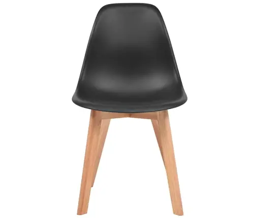 Valgomojo Kėdės, 2Vnt., Juodos Spalvos, Plastikas