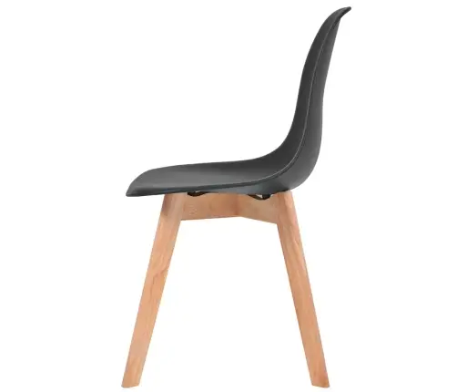 Valgomojo Kėdės, 2Vnt., Juodos Spalvos, Plastikas