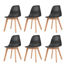 Söögitoolid 6 Tk, Must, Plast