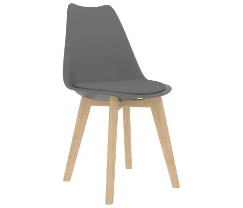 Virtuves Krēsli, 2 Gab., Pelēka Plastmasa Vidaxl