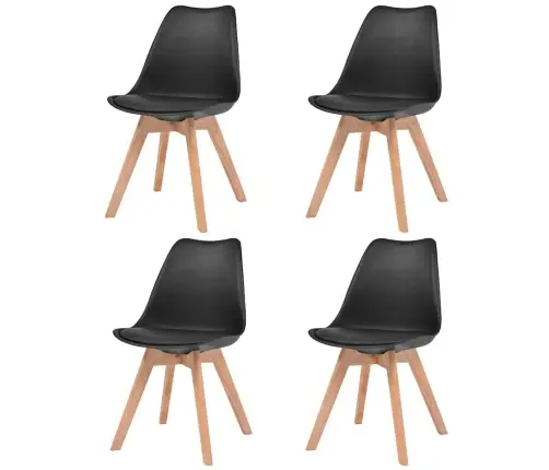 Valgomojo Kėdės, 4Vnt., Juodos Spalvos, Plastikas