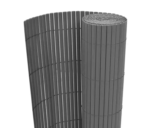 Dārza Žogs, Divpusējs, 90X300 Cm, Pelēks Pvc Vidaxl