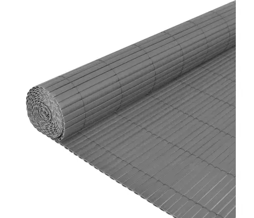 Dārza Žogs, Divpusējs, 90X300 Cm, Pelēks Pvc Vidaxl