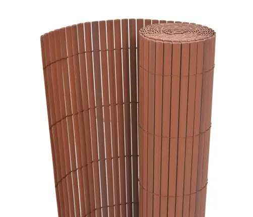 Dārza Žogs, Divpusējs, 90X500 Cm, Brūns Pvc Vidaxl