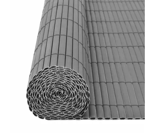 Dārza Žogs, Divpusējs, 90X500 Cm, Pelēks Pvc Vidaxl