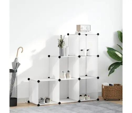 Skapītis Ar 6 Plauktiem, Kvadrāta Forma, Balts Vidaxl