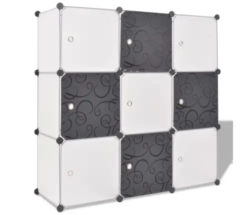 Daiktadėžė Su 9 Skyriais, Juoda Ir Balta