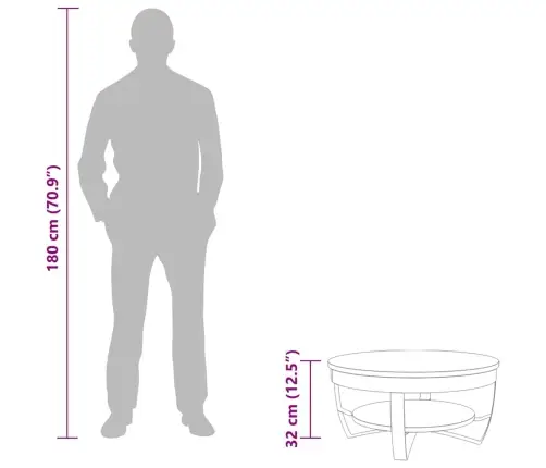 Kohvilaud Taastatud Puidust 65 X 32 Cm