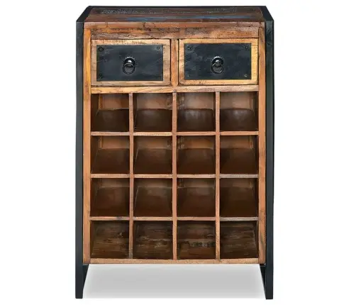 Vīna Pudeļu Statīvs 16 Pudelēm, Pārstrādāts Masīvkoks Vidaxl