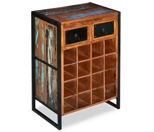 Vīna Pudeļu Statīvs 16 Pudelēm, Pārstrādāts Masīvkoks Vidaxl